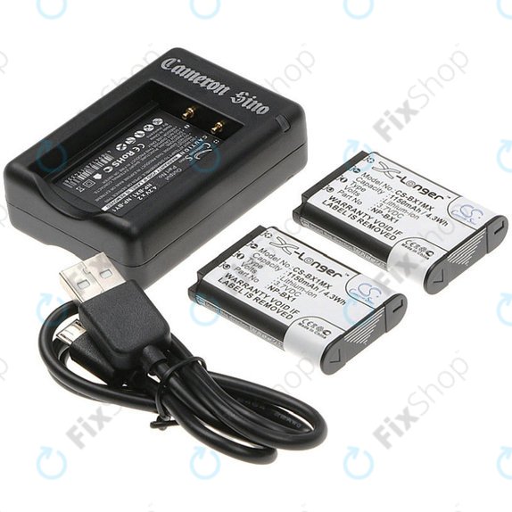 2 батерии с зарядно устройство заSony Cyber-shot DSC-RX100, Cyber-shot DSC-WX300B, 1150mAh, Li-Ion, 7.4V, NP-BX1, HQ