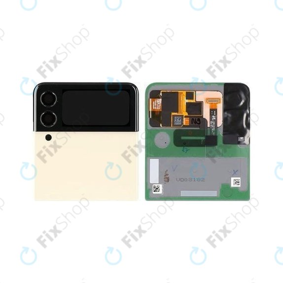дисплей за Samsung Z Flip 3 F711B, Тъчскрийн и рамка, външен, GH97-26773B, Cream, Genuine Service Pack
