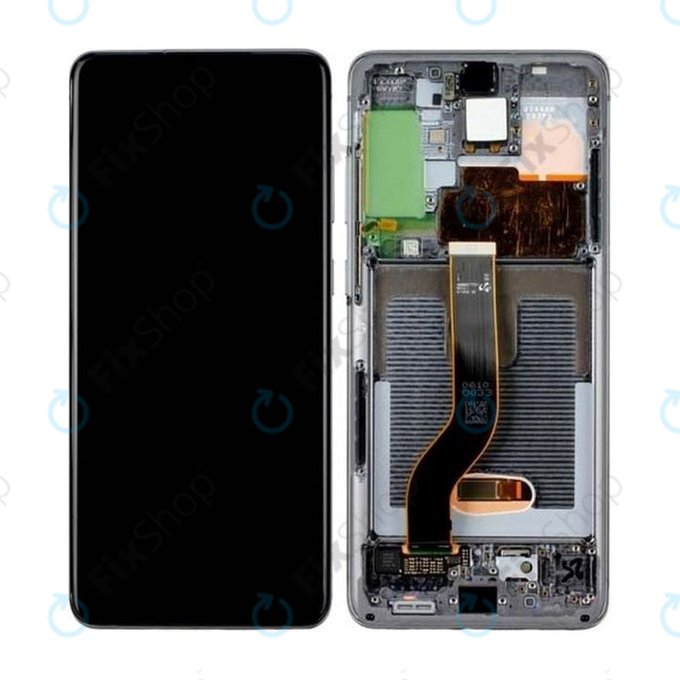 дисплей за Samsung S20 Plus G985F, Тъчскрийн и рамка, GH82-22134E, GH82-22145E, Cosmic Gray, Genuine Service Pack