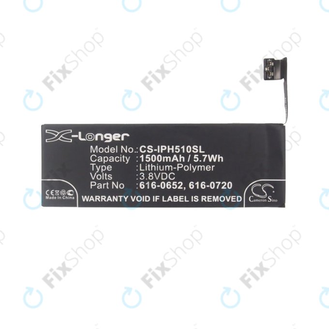 Батерия за iPhone 5S, 5C, 616-0652, 616-0720, 1500mAh
