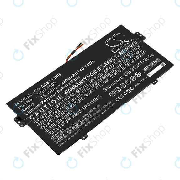 Батерия за Acer SF713-51, 2600mAh, Li-Pol, 15.4V, SQU-1605, HQ