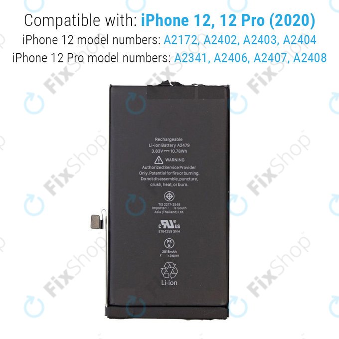 Батерия за iPhone 12, 12 Pro, 2815mAh