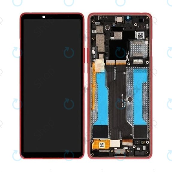 дисплей за Sony Xperia 10 III, Тъчскрийн и рамка, A5034095A, Розово, Pink, Genuine Service Pack