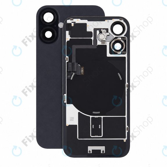 Стъкло на задния капак за iPhone 16, Black, Pulled A