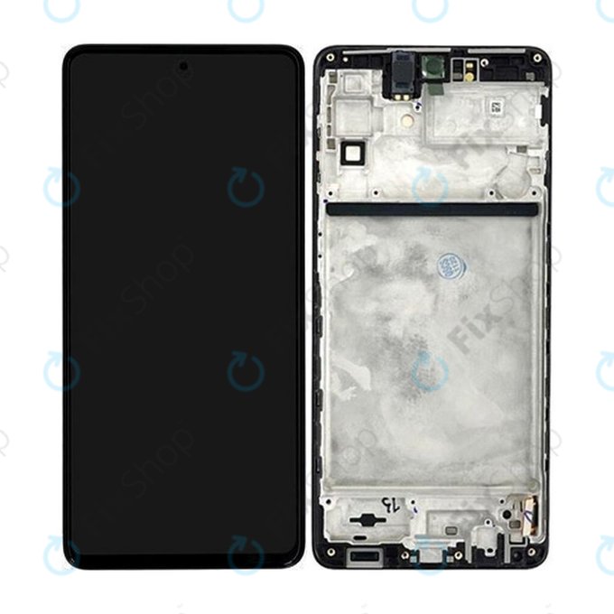 дисплей за Samsung M53 5G M536B, Тъчскрийн и рамка, черен, Black, TFT