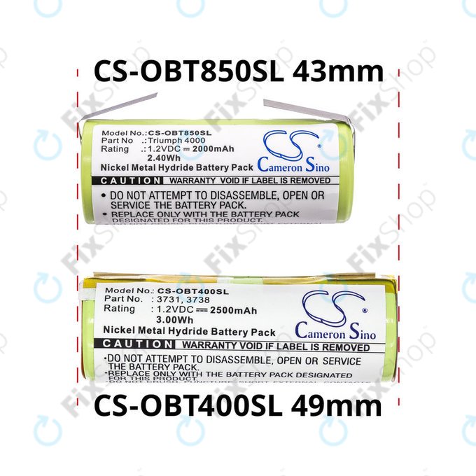 Батерия за Oral-B Professional Care, Triumph, 2500mAh, Ni-MH, 1.2V, 3731, HQ
