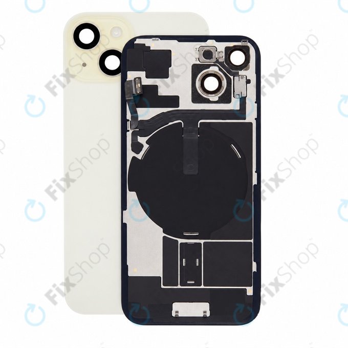 Стъкло на задния капак за iPhone 15, Yellow, Pulled A