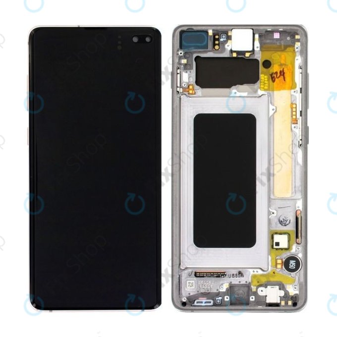 дисплей за Samsung S10 Plus G975F, GH82-18849A, GH82-18857A, GH82-18834A, Тъчскрийн и рамка, Prism Black, Genuine Service Pack