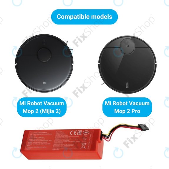 Батерия за Xiaomi Mi Robot Vacuum Mop 2 (Mijia 2C), 2 Pro, P1904-4S2P-MM, Li-Ion, 14.4V 6500mAh