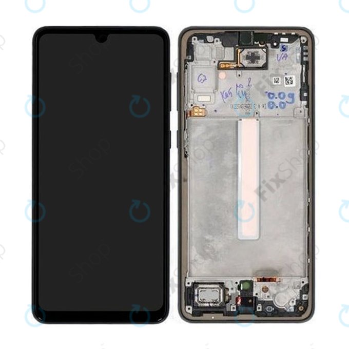 дисплей за Samsung A33 5G A336B, Тъчскрийн и рамка, GH82-28143A, GH82-28144A, черен, Black, Genuine Service Pack