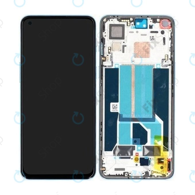 дисплей за OnePlus Nord 2 5G, Тъчскрийн и рамка, 2011100359, Blue Haze, Genuine Service Pack
