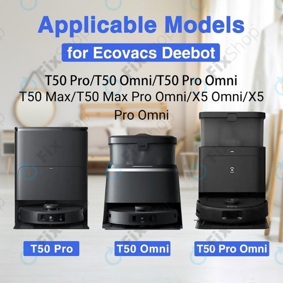 Моп кърпа, 2 бр. за Ecovacs Deebot T50 Omni, T50 Pro Omni, T50 Max, T50 Max Pro Omni, T30c, T30c Omni, X5 Omni, X5 Pro Omni