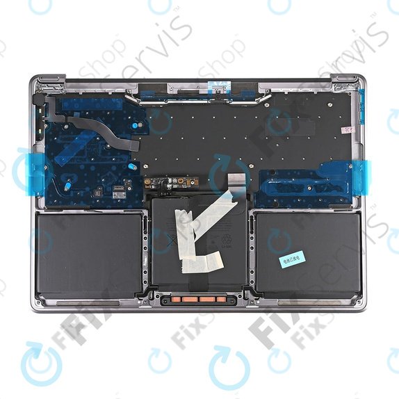 Горна рамка с клавиатура, микрофон, тъчпад и говорители за MacBook Pro 13" A1708 (късна 2016 – средата на 2017), US, Сребрист