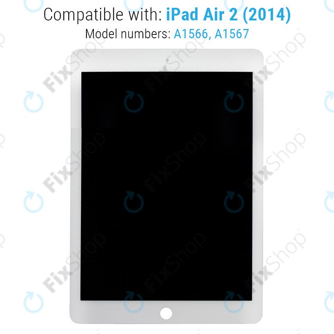 LCD дисплей за iPad Air 2, White, Тъчскрийн без рамка, Refurbished