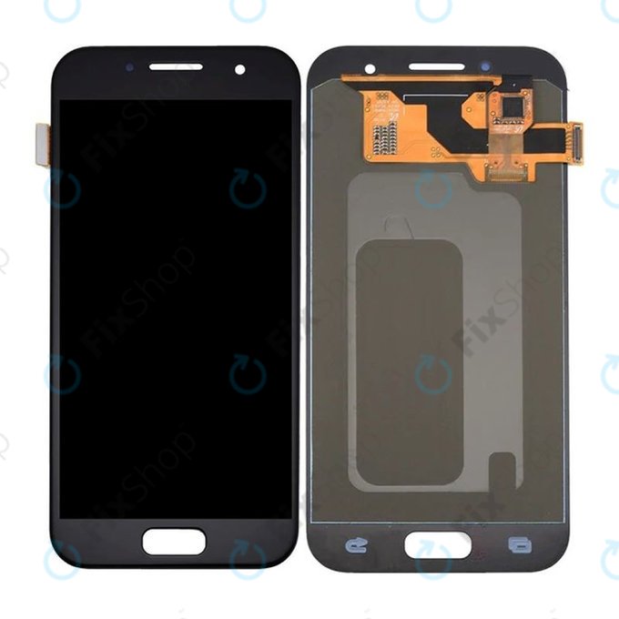 дисплей OLED за Samsung A3 A320F (2017), Тъчскрийн без рамка, черен, Black