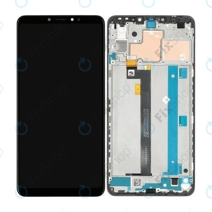 дисплей за Xiaomi Mi Max 3, Тъчскрийн и рамка, 560610042033, черен, Black, Genuine Service Pack