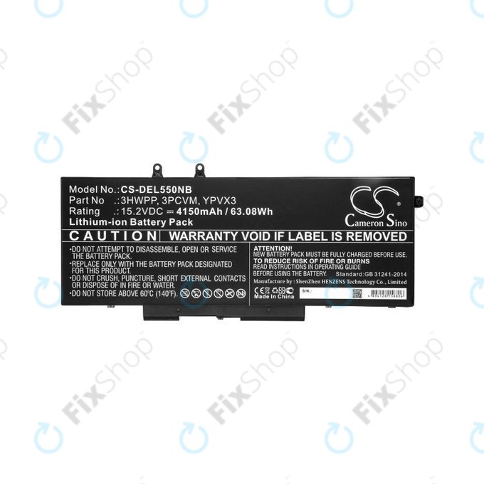 Батерия за Dell Latitude 5501, Latitude 5401, Latitude 14 5410, Latitude 15 5511, 4150mAh, Li-Ion, 15.2V, 3HWPP, HQ