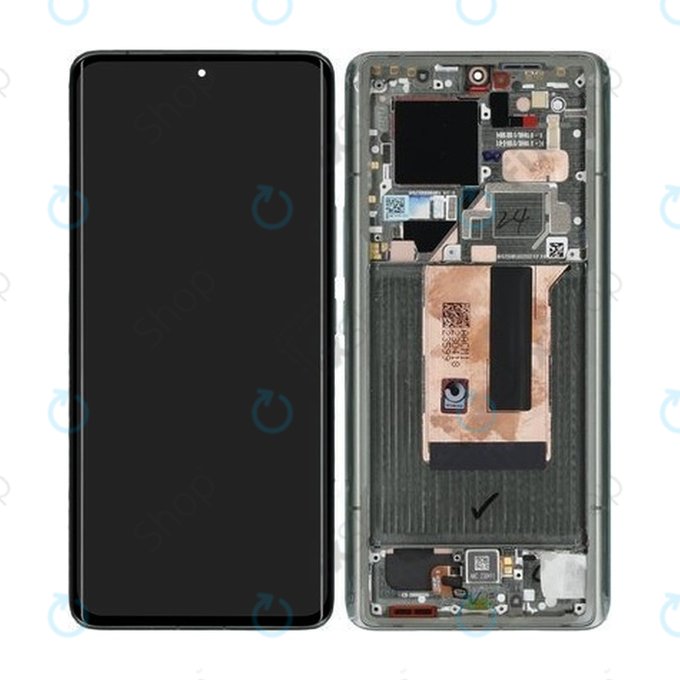 Дисплей за Xiaomi 13 Ultra, Green, Тъчскрийн с рамка, 56000500M100 Genuine Service Pack