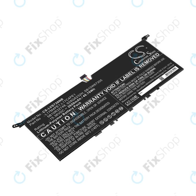 Батерия за Lenovo IdeaPad 730-13, 2650mAh, Li-Pol, 15.36V, 5B10R32748, HQ