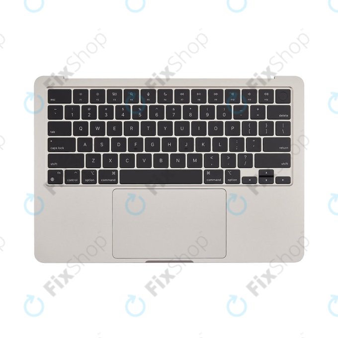 Горен корпус с клавиатура за MacBook Air 13", A3113 (2024), с US клавиатура и батерия, Starlight, 661-40229, Genuine Apple