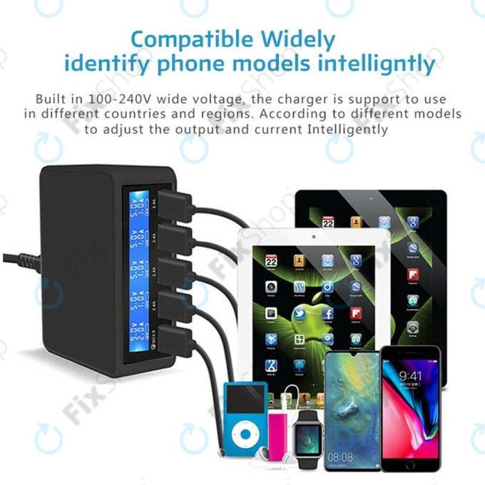 USB зарядна станция с USB 3.0 и USB-C, FixPremium