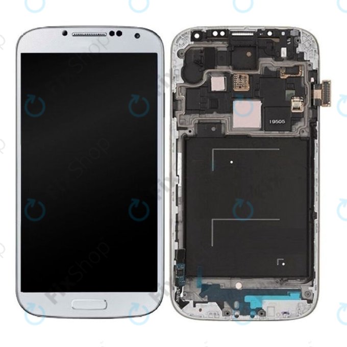 дисплей OLED за Samsung S4 i9505, Тъчскрийн и рамка, White Frost