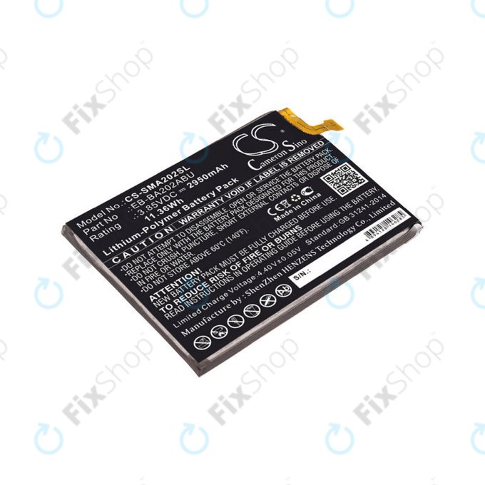 Батерия за Samsung A10e, A20e A202F, 2950mAh, Li-Pol, 3.85 V, EB-BA202ABU, HQ