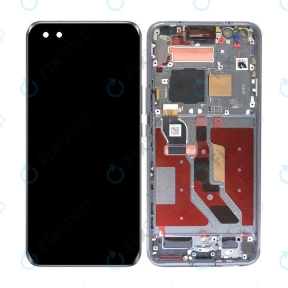 дисплей OLED за Honor Magic5 Pro PGT-N19, Тъчскрийн и рамка, черен, Black