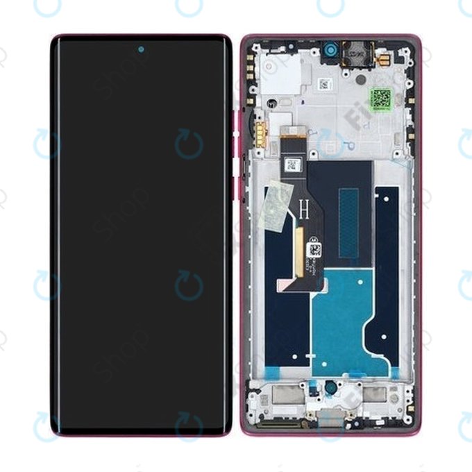 Дисплей за Motorola Edge 50 Fusion, Hot Pink, Тъчскрийн с рамка, 5D68C24345 Genuine Service Pack