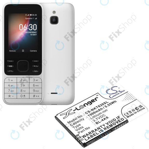 Батерия за Nokia 6300 4G, Nokia 8000 4G, 1500mAh, Li-Ion, 3.7V, BL-4AX, HQ