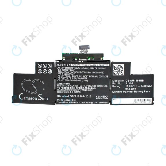 батерия за MacBook Pro 15" A1398 (късно 2013 – средата на 2014), A1494, 8400mAh, HQ
