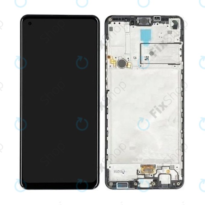 дисплей за Samsung A21s A217F, Тъчскрийн и рамка, GH82-22988A, GH82-23137A, GH82-24641A, GH82-24642A, GH82-23089A, черен, Black, Genuine Service Pack