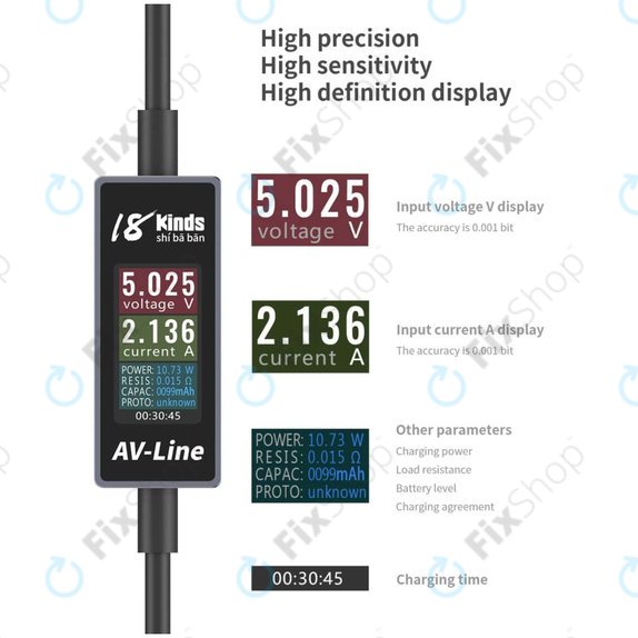 Интелигентен кабел за зареждане с детекция (Lightning – USB-A), AV-Line