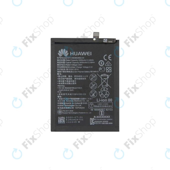 Батерия за Huawei P20, Honor 10, HB396285ECW, 3400mAh, 24022573, 24022756, Genuine Service Pack