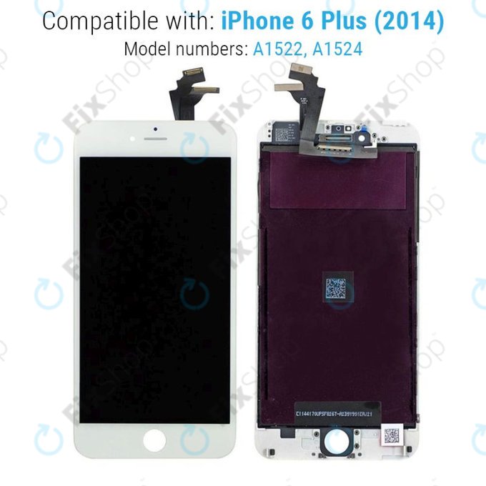 Дисплей за iPhone 6 Plus, White, Тъчскрийн с рамка