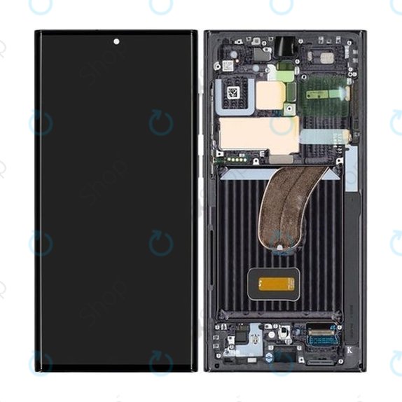 дисплей за Samsung S23 Ultra S918B, Тъчскрийн и рамка, GH82-30466A, GH82-30465A, Phantom Black, Genuine Service Pack
