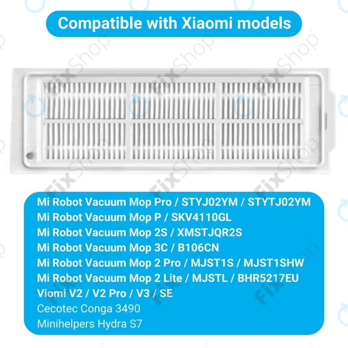 Прахов филтър за Xiaomi Mi Robot Vacuum Mop Pro (P), 2 Lite, 2 Pro, 2S, Viomi V2 Pro, V3, SE (2pcs)