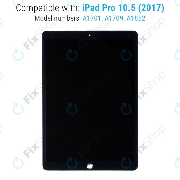 LCD дисплей за iPad Pro 10.5" (2017), Black, Тъчскрийн без рамка