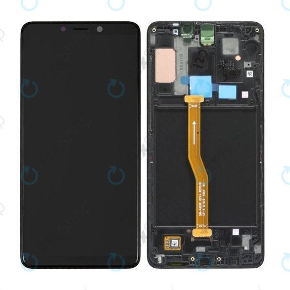 дисплей за Samsung A9 A920F (2018), Тъчскрийн и рамка, GH82-18308A, GH82-18322A, Caviar Black, Genuine Service Pack