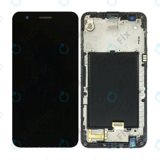 дисплей за LG K10 M250N (2017), Тъчскрийн и рамка, черен, Black, TFT