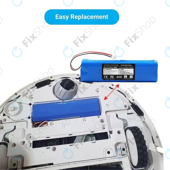 Батерия за Xiaomi EVA, EVE Plus, Viomi S9, Dreame D10 Plus, L10, Lenovo T1 Pro, Lydsto R1, R1 Pro, S1, S1 Pro, XJT-2P4S-6800, Li-Ion 14.4V 6800mAh