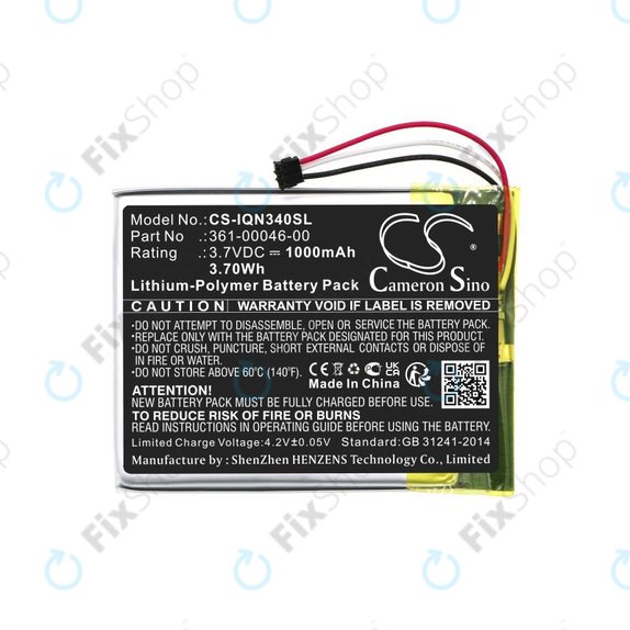 Батерия за Garmin Dash Cam 20, Nuvi 3400, 1000mAh, Li-Pol, 3.7V, 361-00046-00, HQ