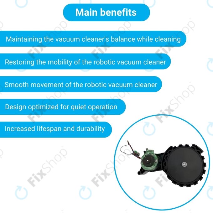 Колело с мотор ляво за Xiaomi Robot Vacuum X10, Dreame Z10 Pro, L10 Plus, D10 Plus, Black, Черен