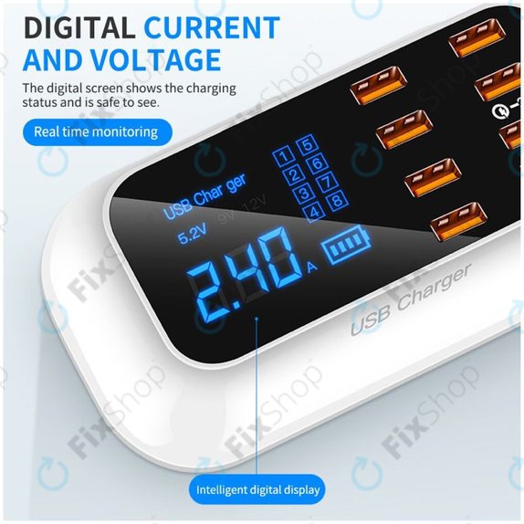USB зарядна станция с USB 3.0 и USB-C, Asometech Model E