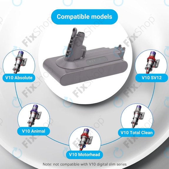 Батерия за Dyson V10, 969352-02, SV12, 206340, Li-Ion 25.2V 2500mAh