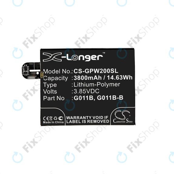 Батерия за Google Pixel 2 XL G011C, 3800mAh, Li-Pol, 3.85 V, G011B, HQ