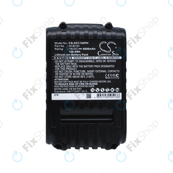 Батерия за Dewalt CL-series, DC-series, 6000mAh, Li-Ion, DCB18x / DCB20x, HQ