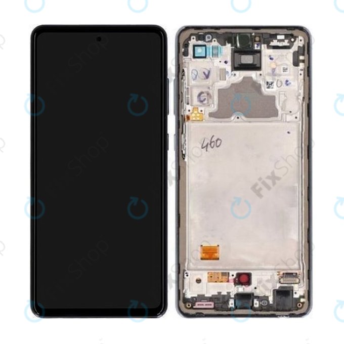 дисплей за Samsung A72 A725F, A726B, Тъчскрийн и рамка, GH82-25460A, GH82-25463A, GH82-25624A, GH82-25849A, Awesome Black, Genuine Service Pack