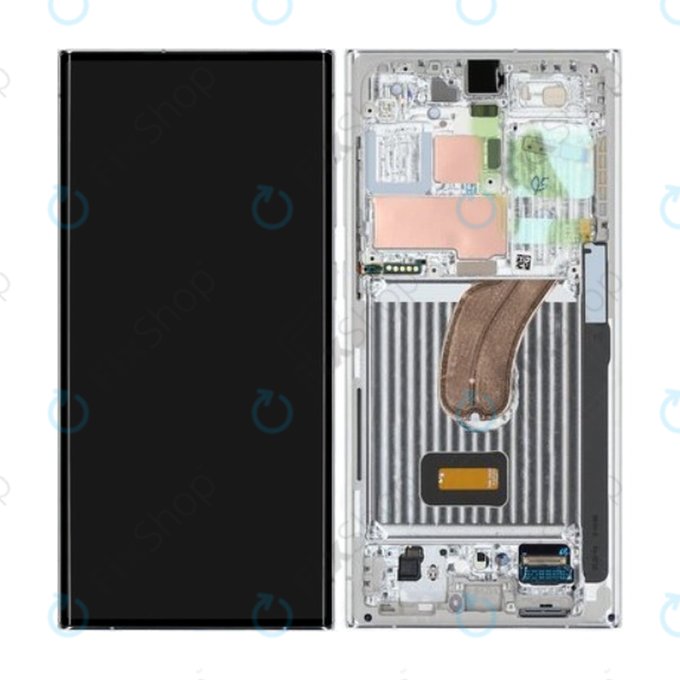 дисплей за Samsung S23 Ultra S918B, Тъчскрийн и рамка, GH82-30466G, GH82-30465G, Lime, Sky Blue, Genuine Service Pack