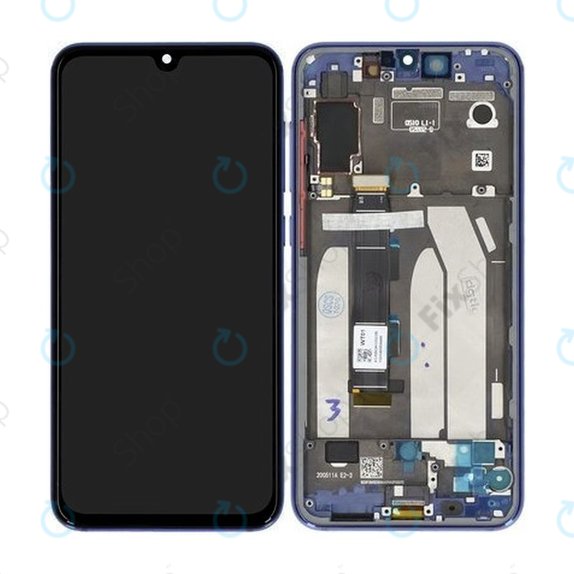 дисплей за Xiaomi Mi 9 SE, Тъчскрийн и рамка, 5610100210B6, Ocean Blue, Genuine Service Pack